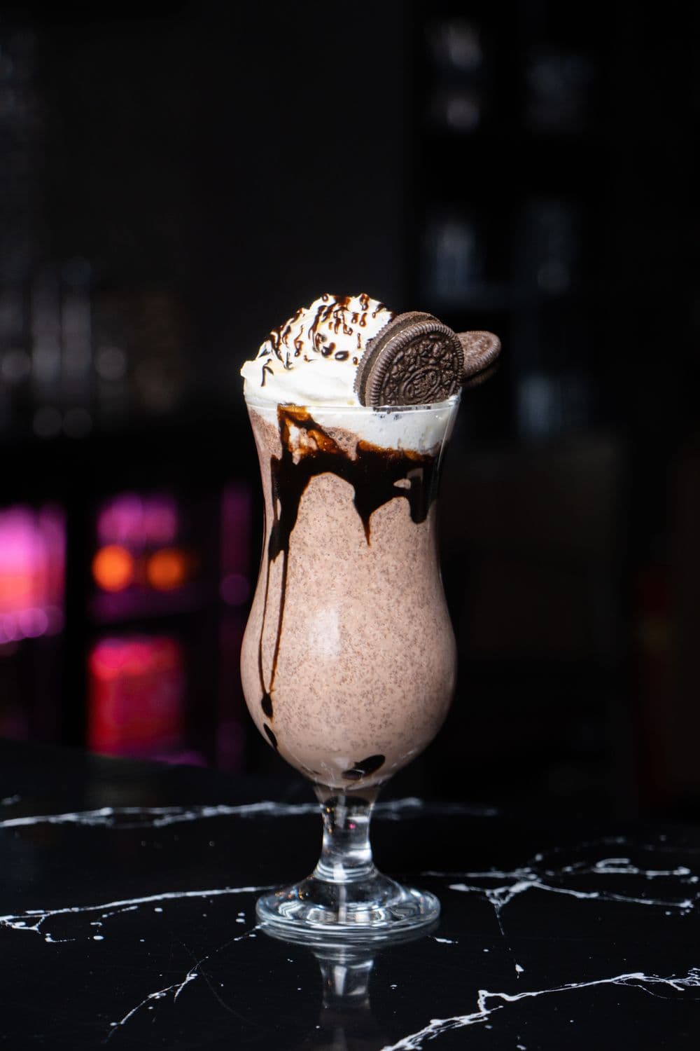 Cookies and cream shake with whipped cream